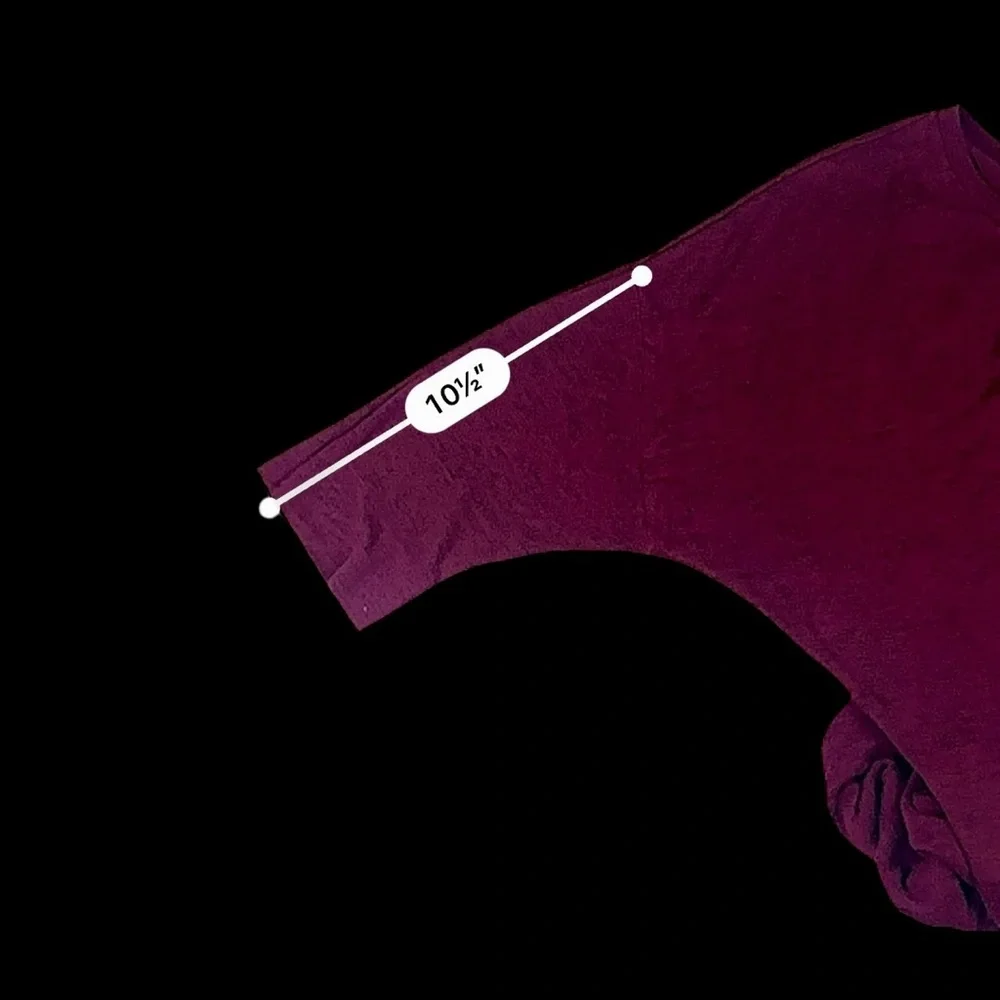 Express Burgundy Ruched Knit Top Stretch Jersey – Size Large - Picture 12 of 16